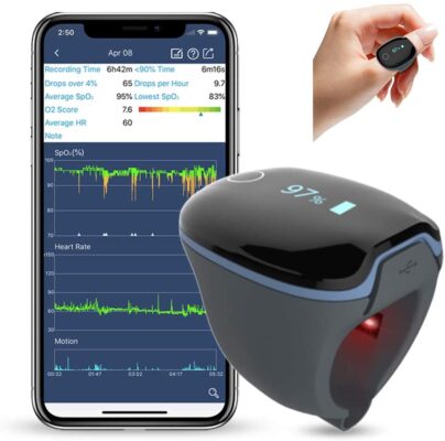 Ozismart Wellue O2Ring Medical-Grade Oxygen Heart Rate Monitor Sleep Apnoea Test